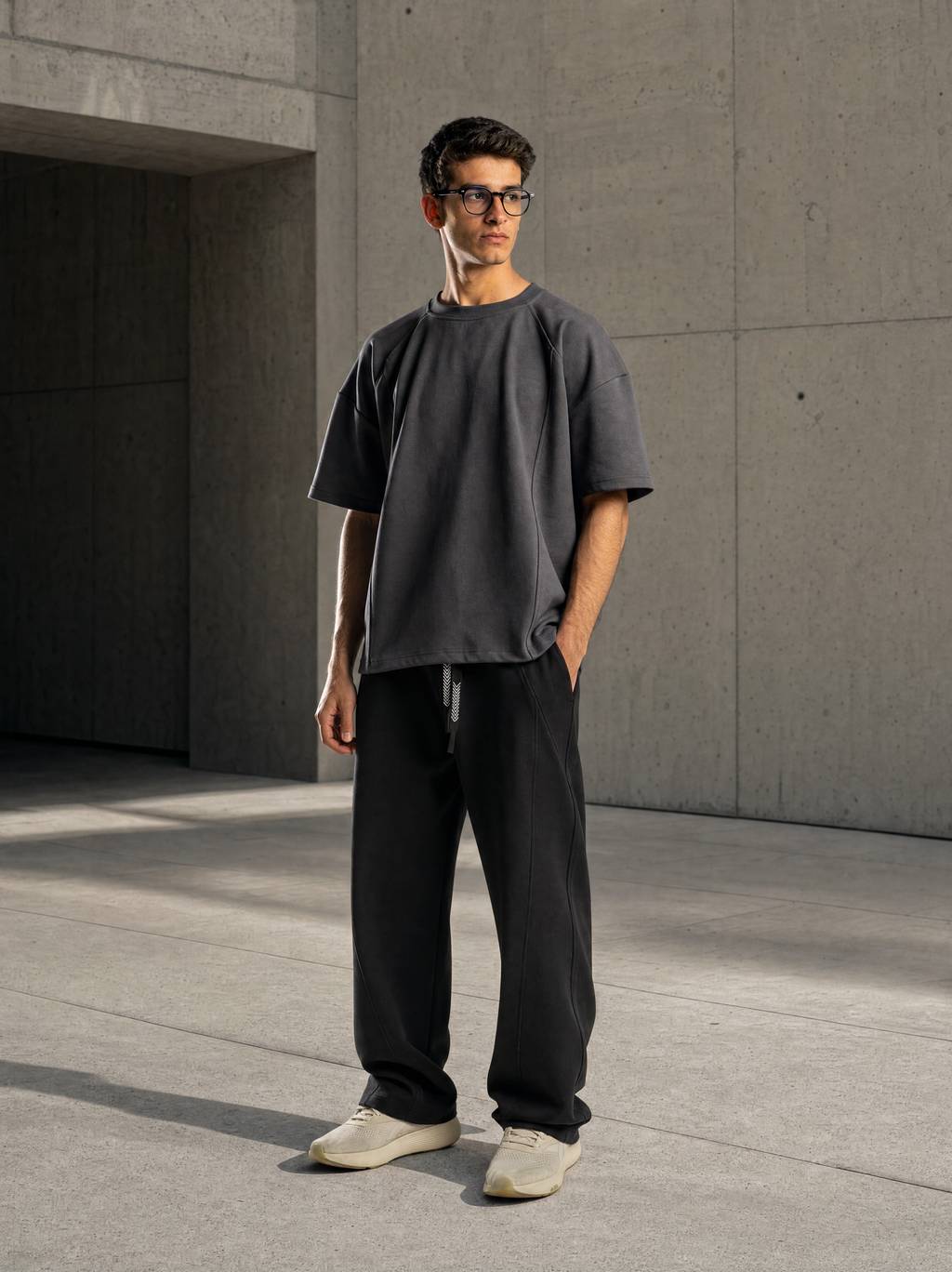 SIGNAL Oversized Tee — Charcoal