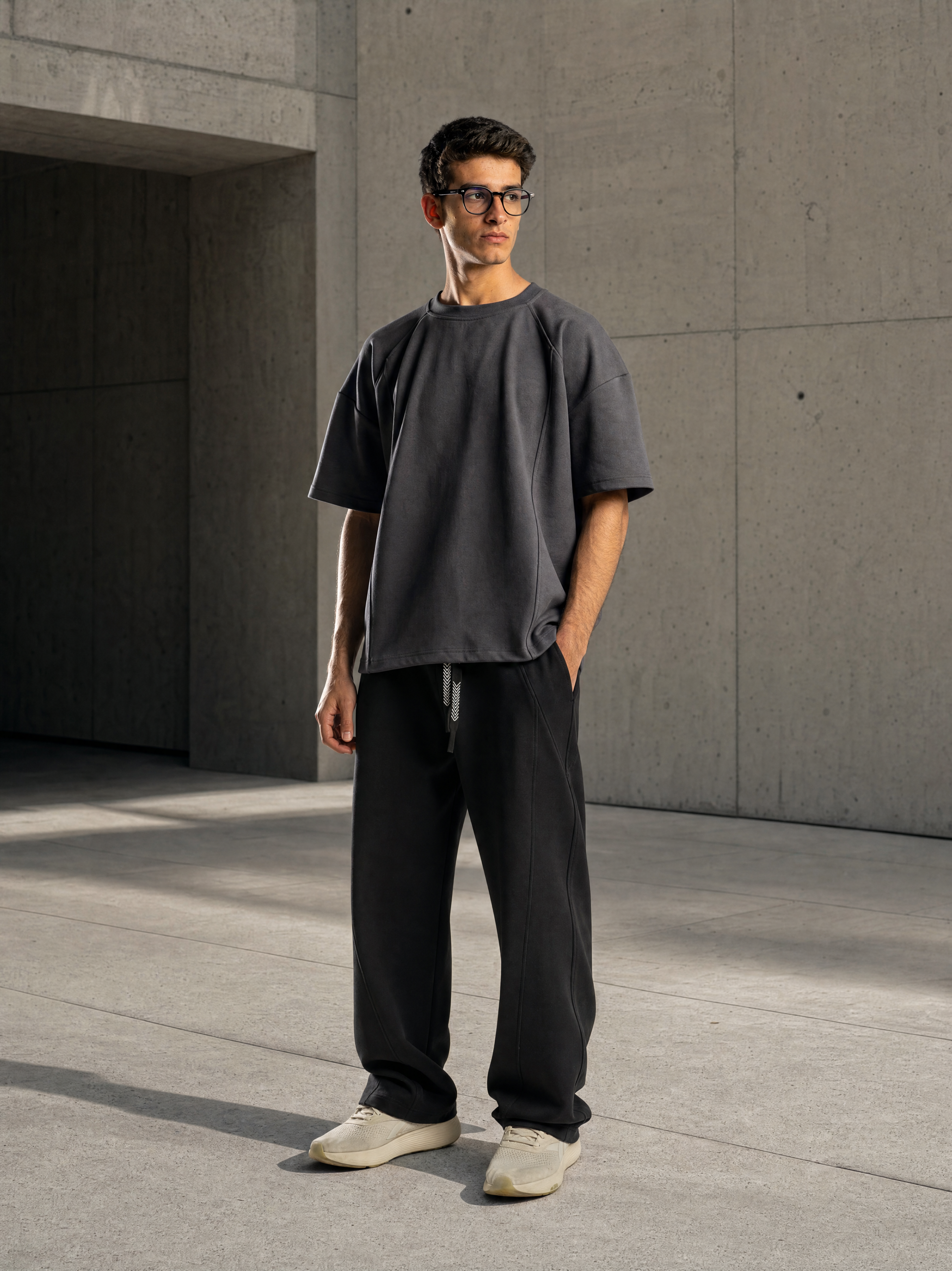 SIGNAL Oversized Tee — Charcoal